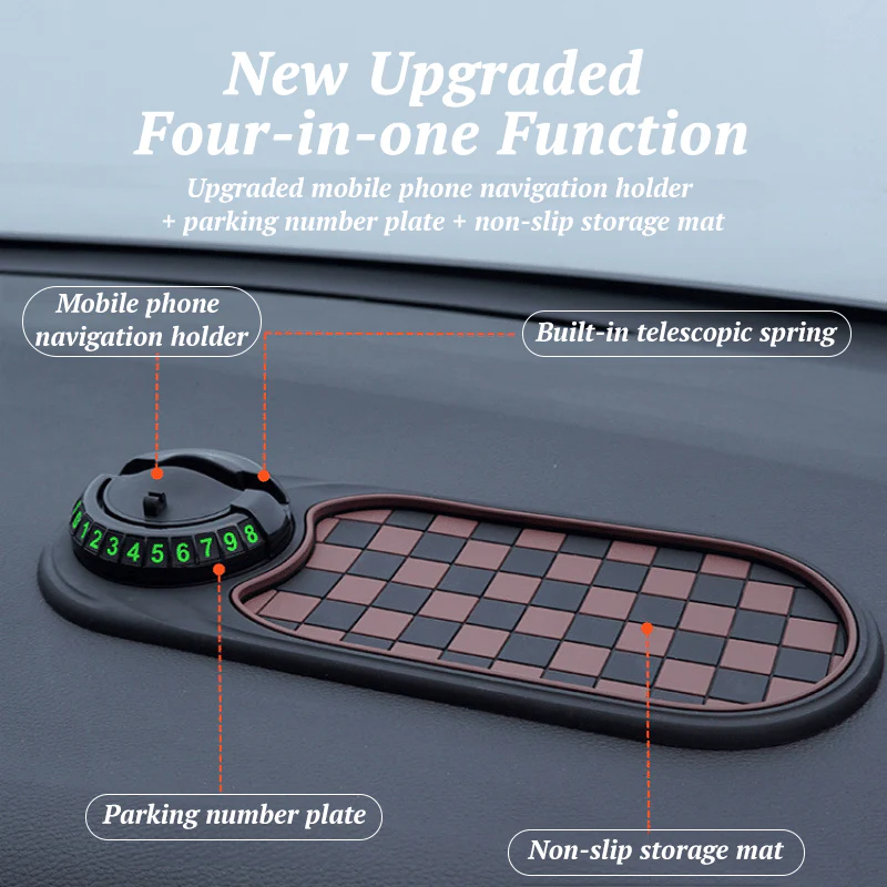 Multifunction Car Mat with Phone Holder Hidden Number Plate - Image 3